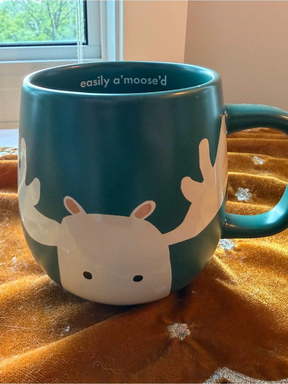 Easily a’moose’d Teal Moose Ceramic Mug